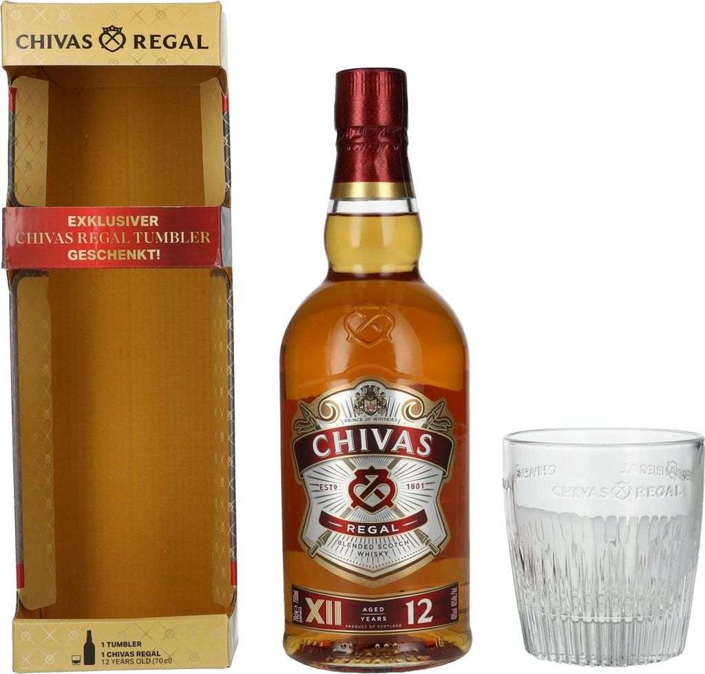 Chivas Regal 12 Years Old Blended Scotch Whisky 40% Vol. Image du produit 