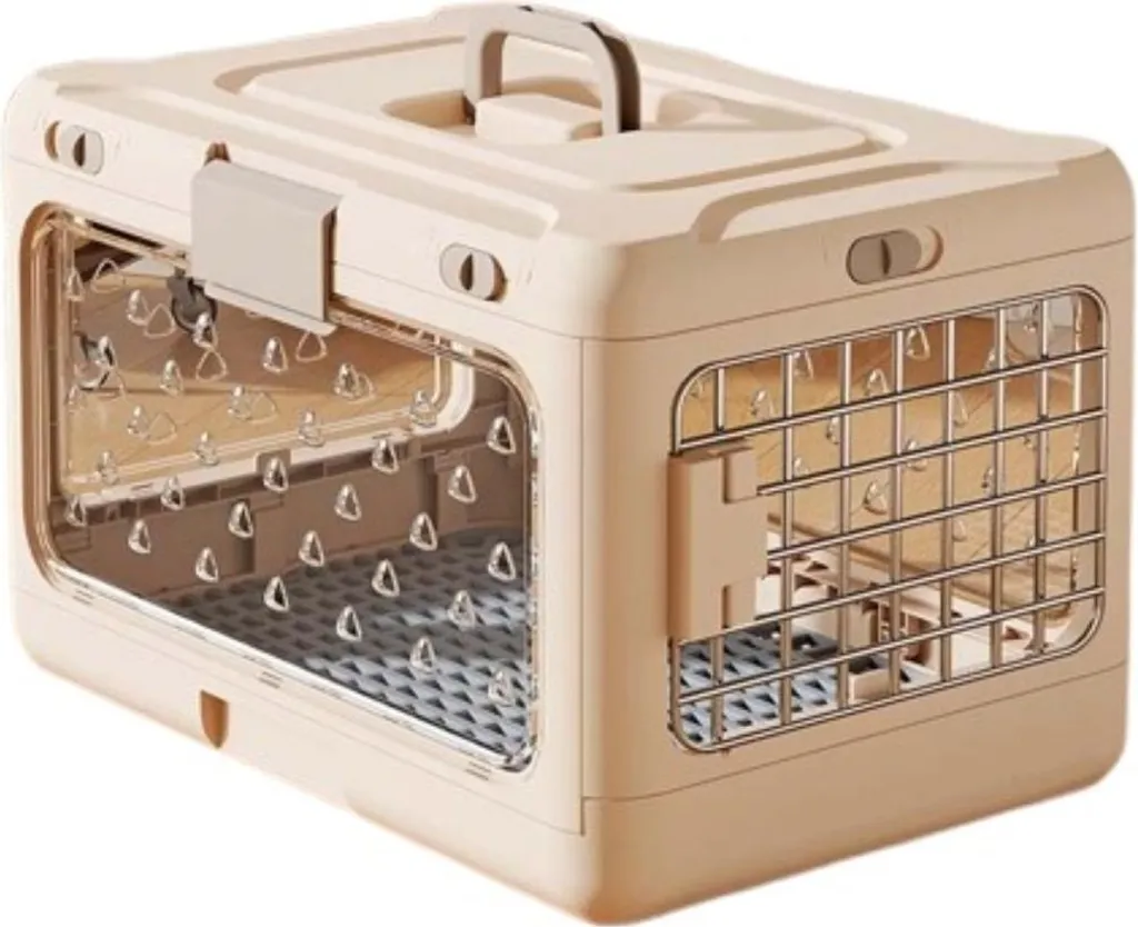 Cage de Transport Rose avec Séparateur Amovible - Modèle INF Pliable
