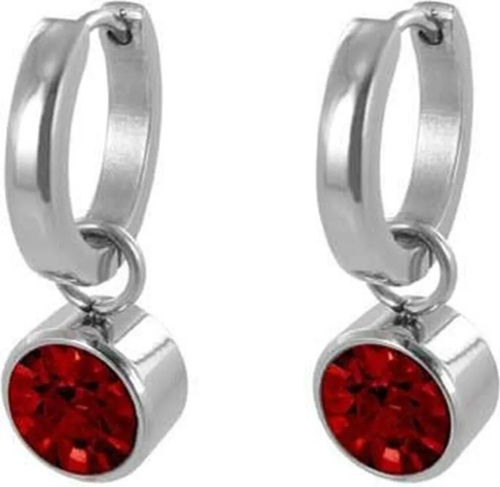 Orecchini CO88 8CE-60006 Rosso Argento | Qualità Acciaio Inossidabile