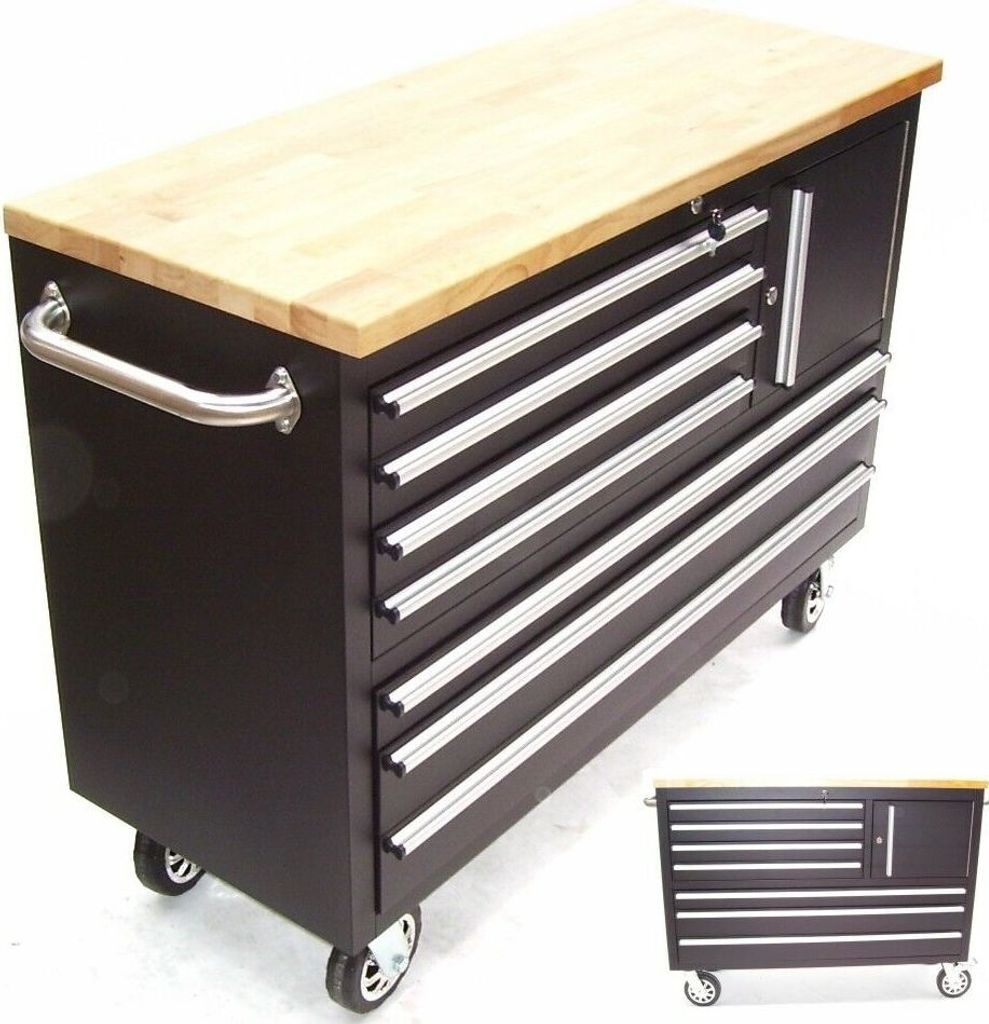 Werkstattwagen mobile XL Werkbank 66063 Werkzeugwagen Rollwagen Werkzeugkiste