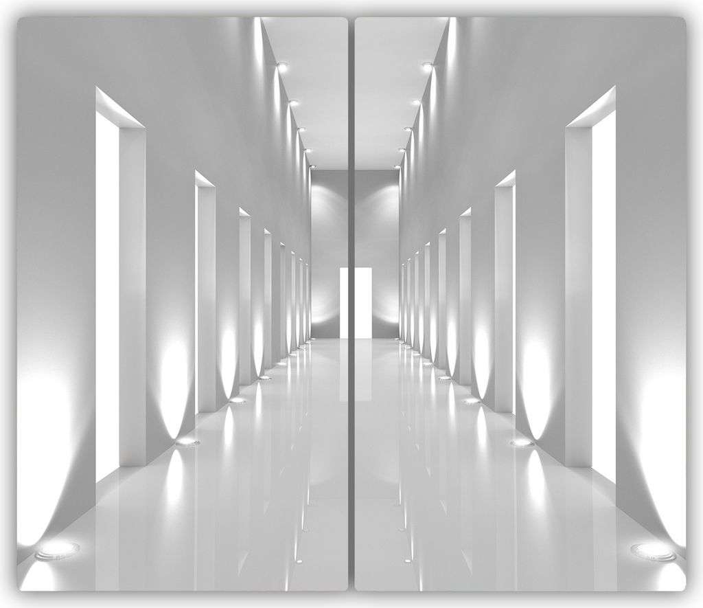 Tulup Glas-Herdabdeckplatte - 2x30x52cm - Glaskeramikkochfeld-Abdeckung Spritzschutz Zweiteilig Flur