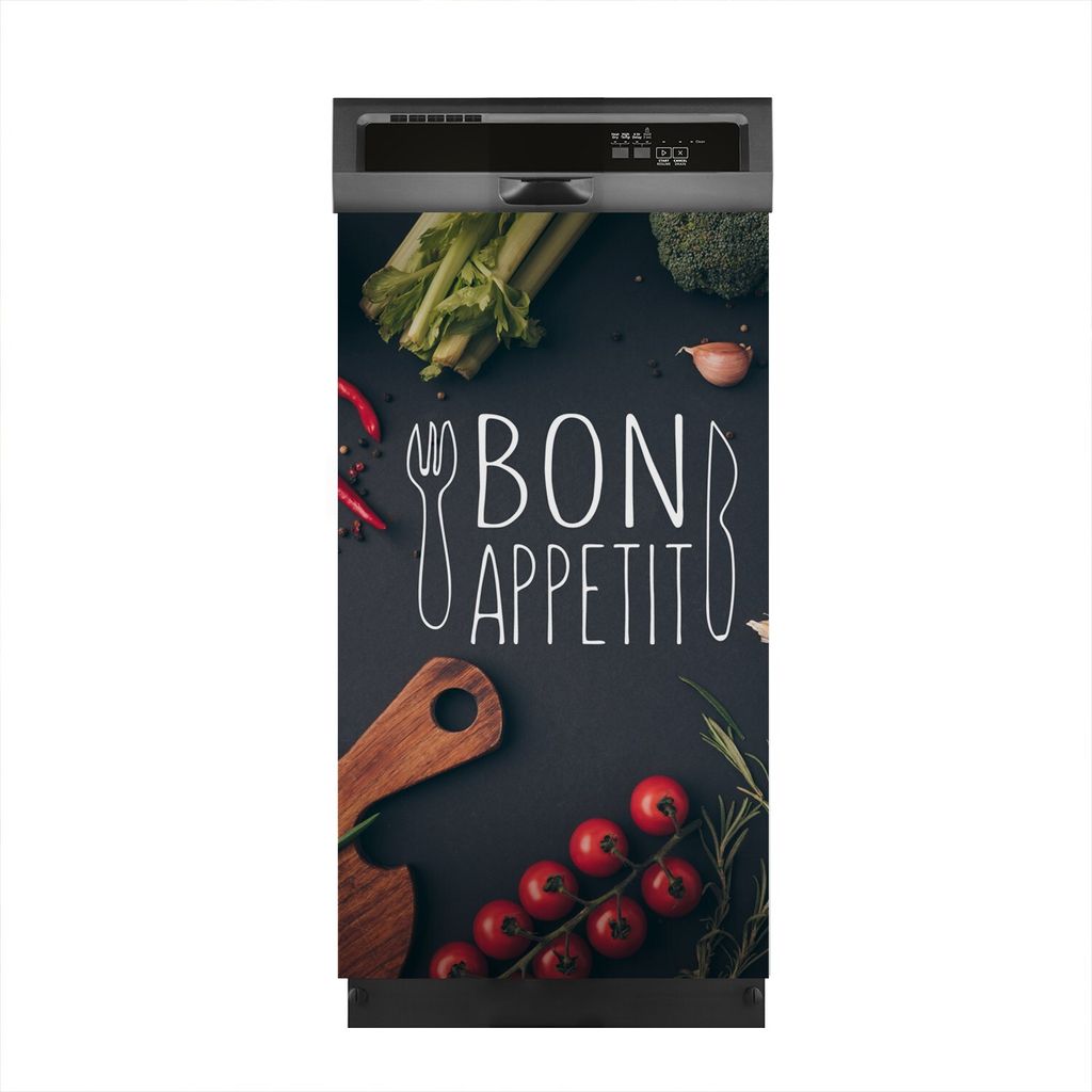 Magnete Dekorative 45x80 cm Küche Magnetmatte Spülmaschine - Bon appetit Inschrift Gemüse