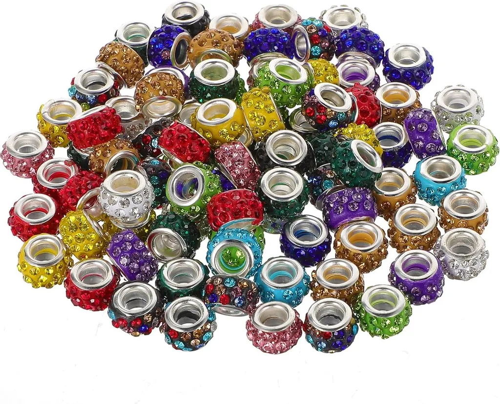 Perles artisanales de 12 mm à large ouverture pour fils de coton