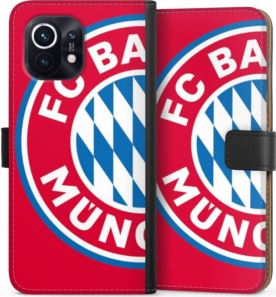 DeinDesign Klapphülle für Xiaomi Mi 11 Handytasche Lederhülle Tasche FC Bayern München FCB Offizielles Lizenzprodukt