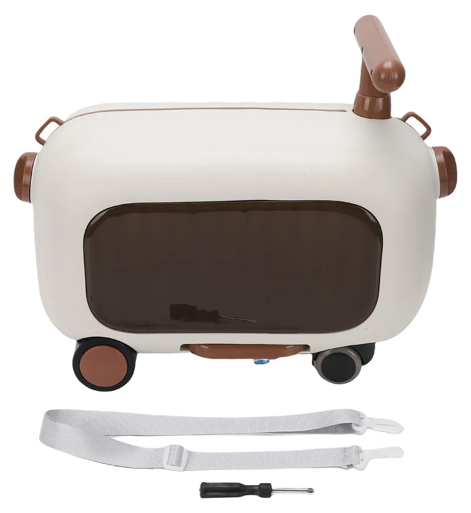 Bagage de voyage enfant marron pour aéroport : valise siège pratique