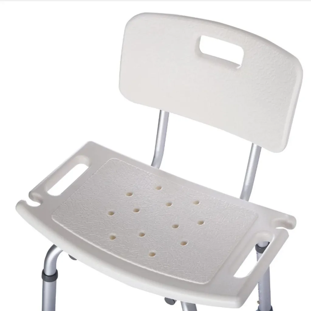 Tabouret de douche antidérapant réglable en hauteur châssis aluminium - 12