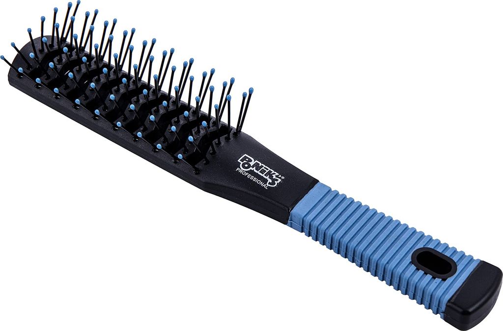 Ponik's - Tunnelventbürste einseitig, Ideal für dünne Haare, Tunnelbürste, Antistatik Bürste, zum Föhnen und Stylen, Blau