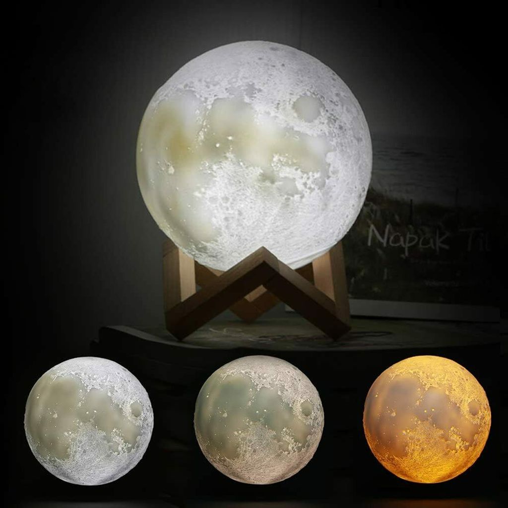 3D Nachtlicht LED Mondlampe Night Desk Lampe RGB Mondleuchte Moon Light Lamp _ 