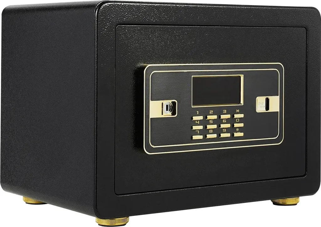 Coffre-fort à code avec serrure électronique et fixation murale noire