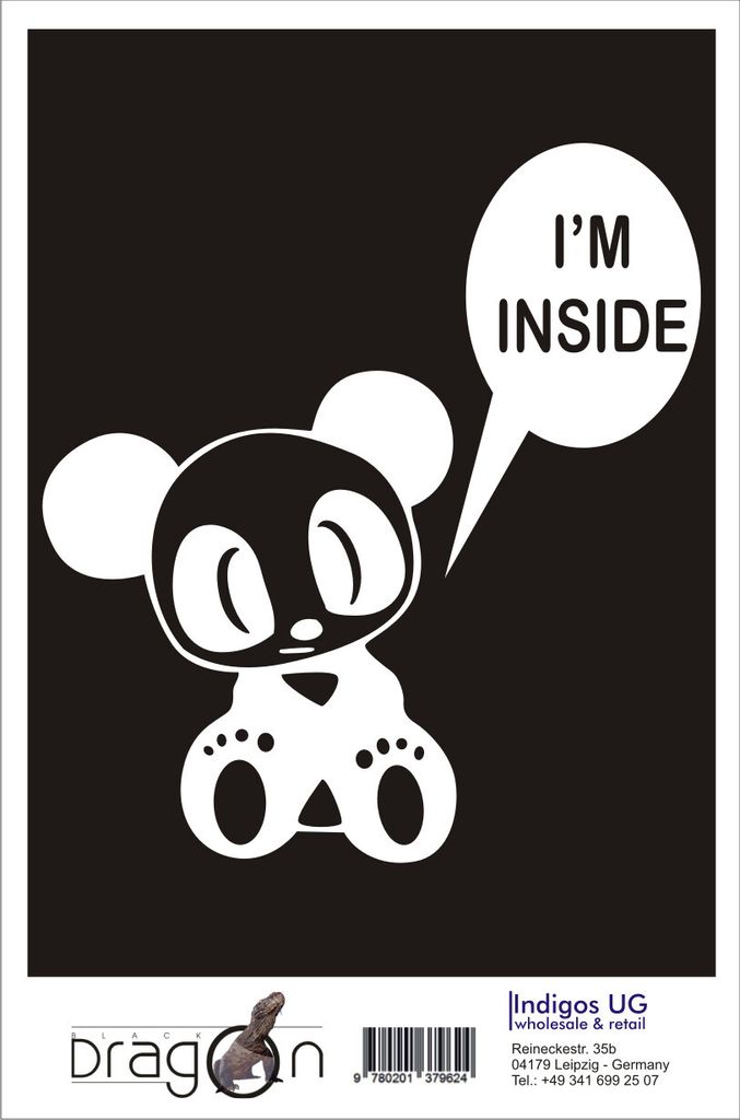 Aufkleber / Autoaufkleber - JDM / Die cut / Auto / OEM - Drift Panda - 120x110 mm rot - Heckscheibe / Heckscheibenaufkleber