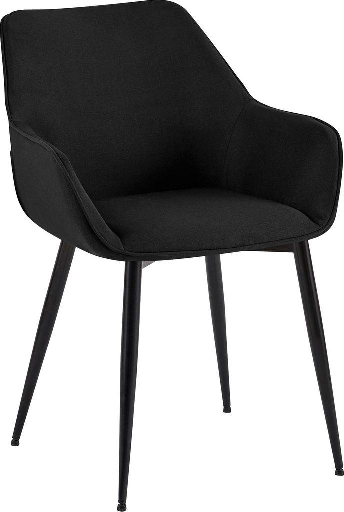 Esszimmerstuhl HORID - Stoff Schwarz 52x63x82 cm | Essstühle Esszimmerstühle Küchenstühle Wohnzimmerstühle