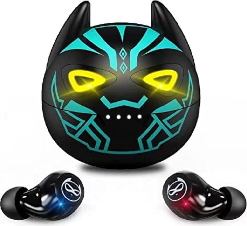 Gaming Bluetooth Kopfhörer, Kabellos in Ear Bluetooth 5.0 Wireless Earbuds mit Stereoklang,32H Spielzeit in-Ear Ohrhörer Dual-Mikrofon wasserdichter