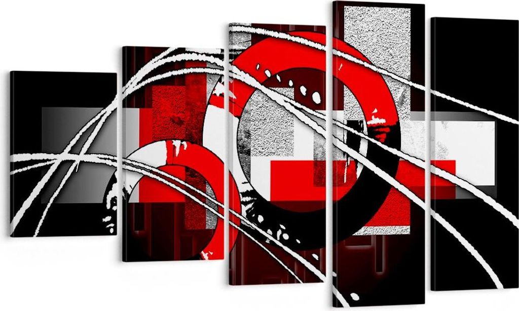 Bild auf Leinwand - Leinwandbild - Grafische komposition geometrisch zahlen - 100x60cm - Wand Bild - Wanddeko - Leinwanddruck - Bilder - Kunstdruck...