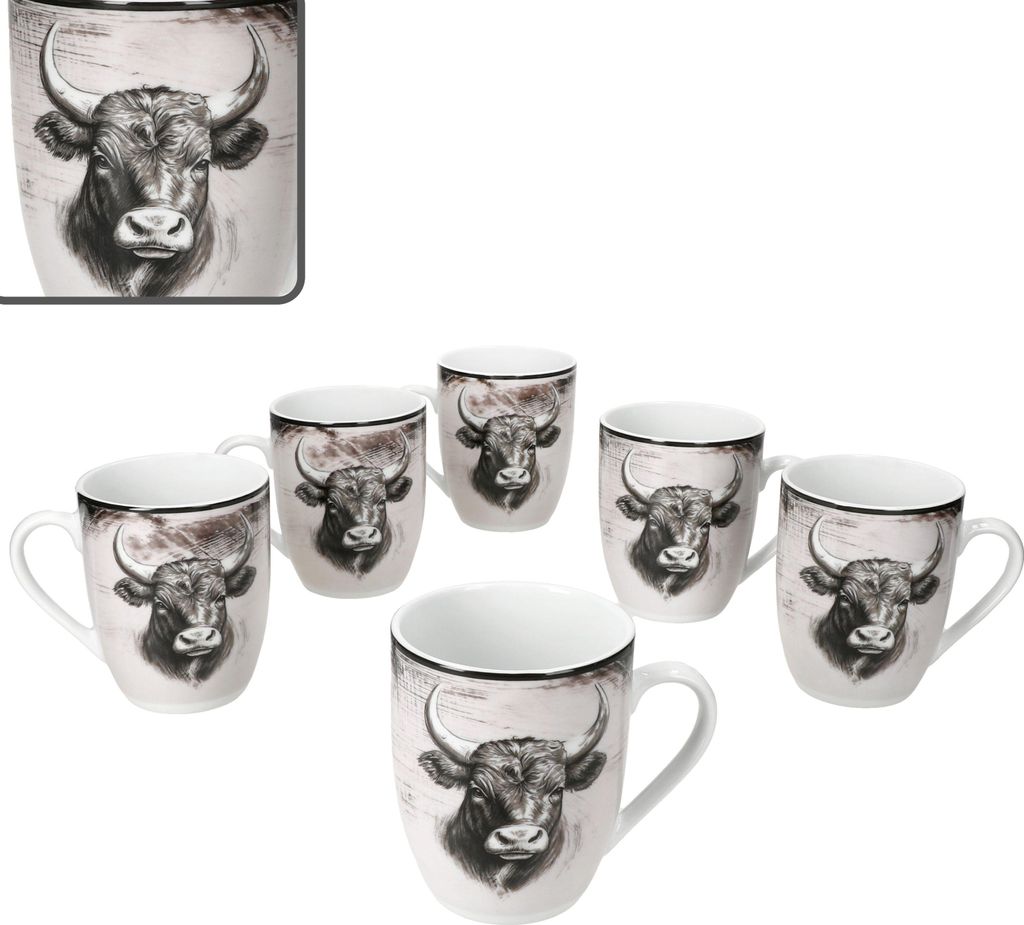 Toro 6x Kaffeebecher 280ml 6 Pers Geschirr Tee-Tasse Kuh Produktbild 