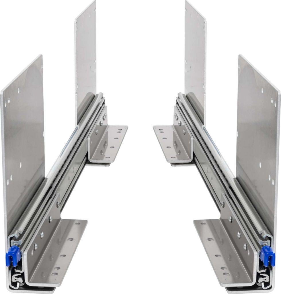 BRASOM Auszugsschienen - Schubladenschienen 800mm, 250kg, 32 inch, mit hohe Bodenmontage und Schubladenhalterungen, Heavy Duty, Lock in/aus Schubla...