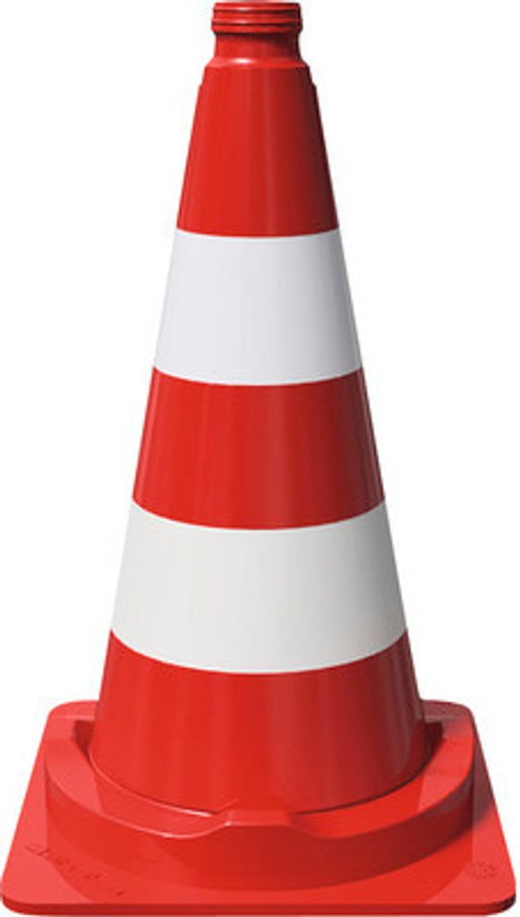 Leitkegel BASt nach TL PVC einteilig vollreflektierende Folie Typ RA2/B rot-weiß Ø 36 cm 40 cm x 75 cm