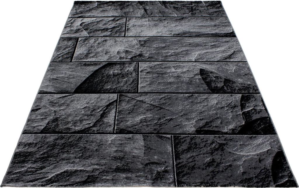 Ayyildiz | Moderner Teppich - Wellen Linien Design - Wohnzimmer Kurzflor - grau - 280 x 370 cm