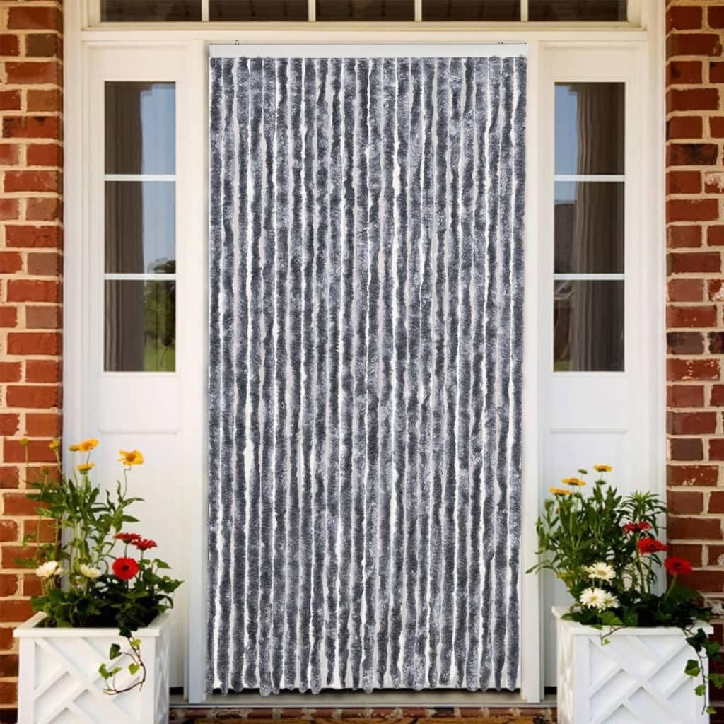Závěs proti hmyzu stříbrný chenille stříbrná 100 x 200 cm Obrázek produktu 