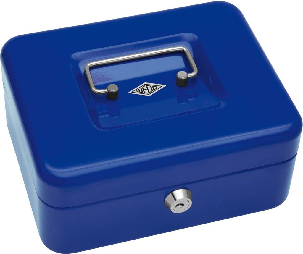 WEDO Geldkassette mit Clip blau (B)250 x (T)180 x (H)90 mm ohne Inhalt
