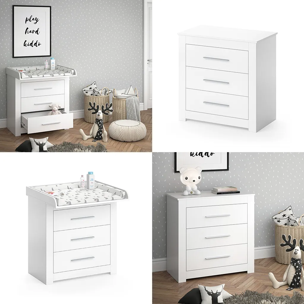 Table à langer Vicco Miro Blanche avec rangements - Commode Bébé 86cm - 8