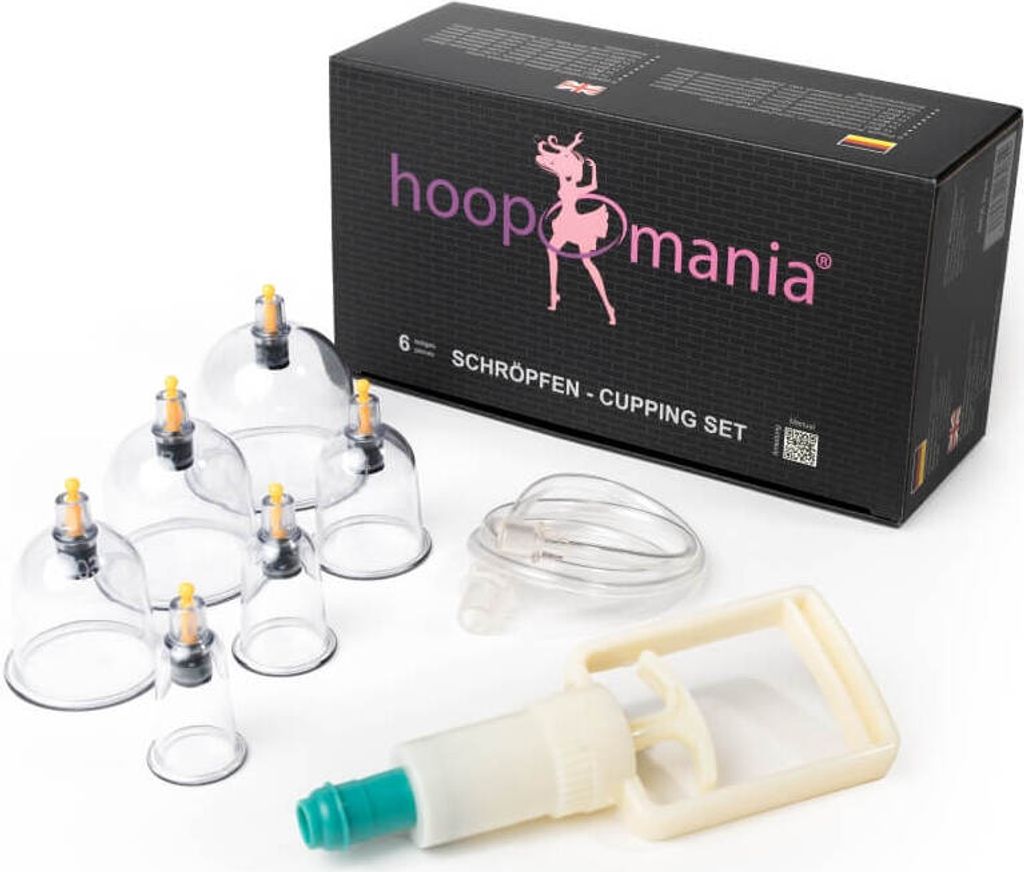 Hoopomania Schröpfen Set 6-teilig mit Schröpfgläser