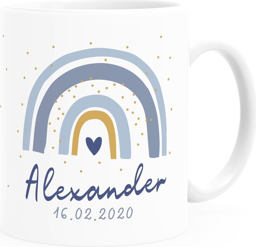 Kinder-Tasse Kunststoff Regenbogen personalisierte Produktbild 