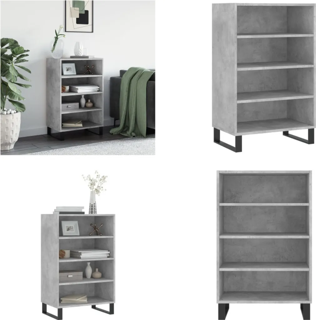 Mobile Credenza Grigio Cemento vidaXL 57x35x90 cm - Facile Montaggio