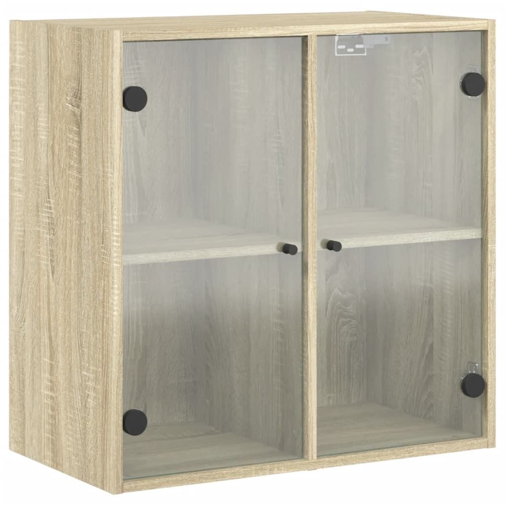 vidaXL Wandschrank mit Glastüren Sonoma-Eiche 68x37x68,5 cm Produktbild 