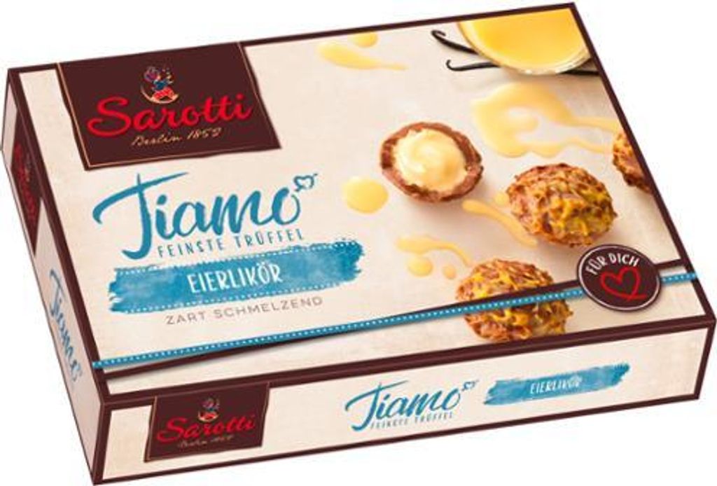 Sarotti Tiamo Feinste Trüffelpralinen mit edler Eierlikör Produktbild 