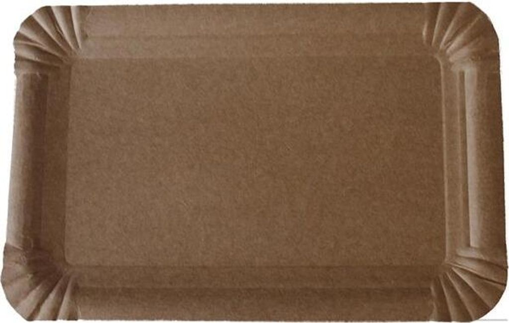 Pappteller Natur Braun, Eckig, 13 x 20 cm, 250 Stück