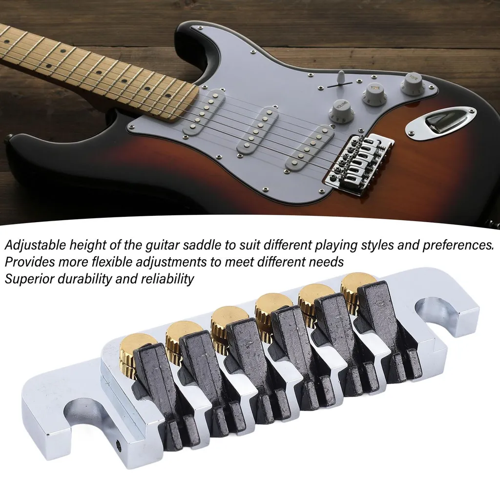 Chevalet à rouleaux avec 2 vis pour guitare électrique type LP chromé - 16