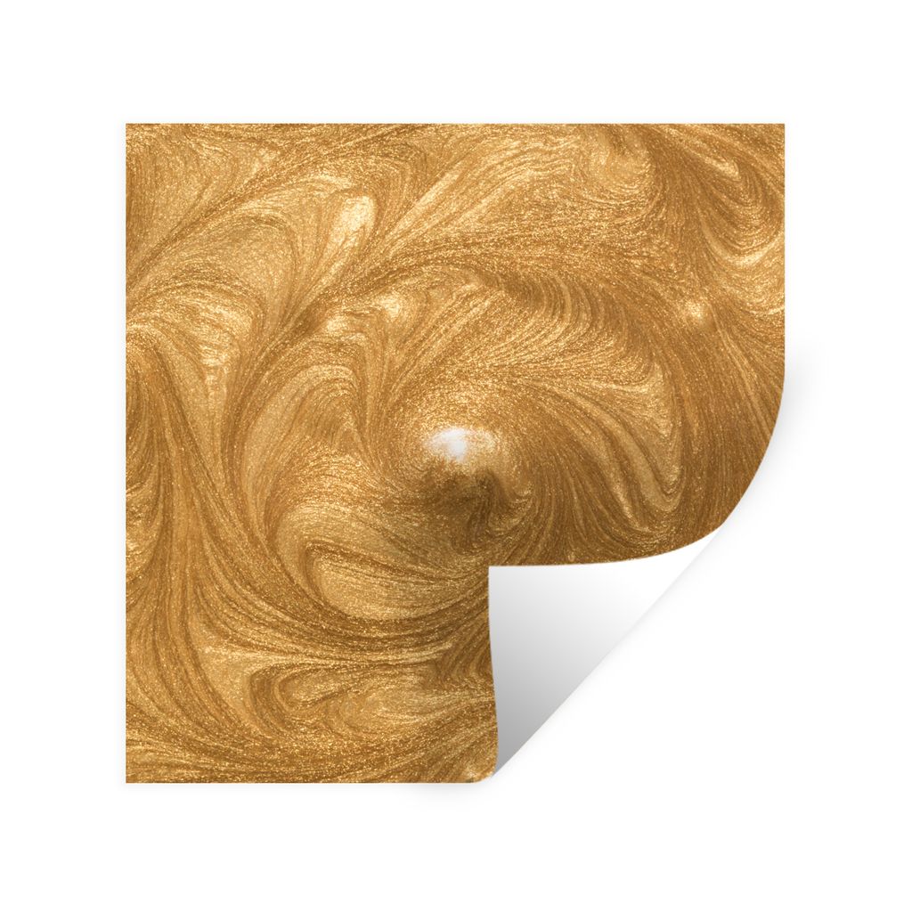 MuchoWow Wandtattoo Wandsticker Wandaufkleber Kreis - Golden - Farbe 50x50 cm Selbstklebend und Repositionierbar - Selbstklebend - Fototapeten