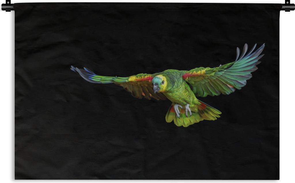 MuchoWow Wandteppich Wandbehang Papagei - Vogel - Federn 90x60 cm Tapisserie Dekoration Wandtuch - Wandskulpturen - Bildteppich