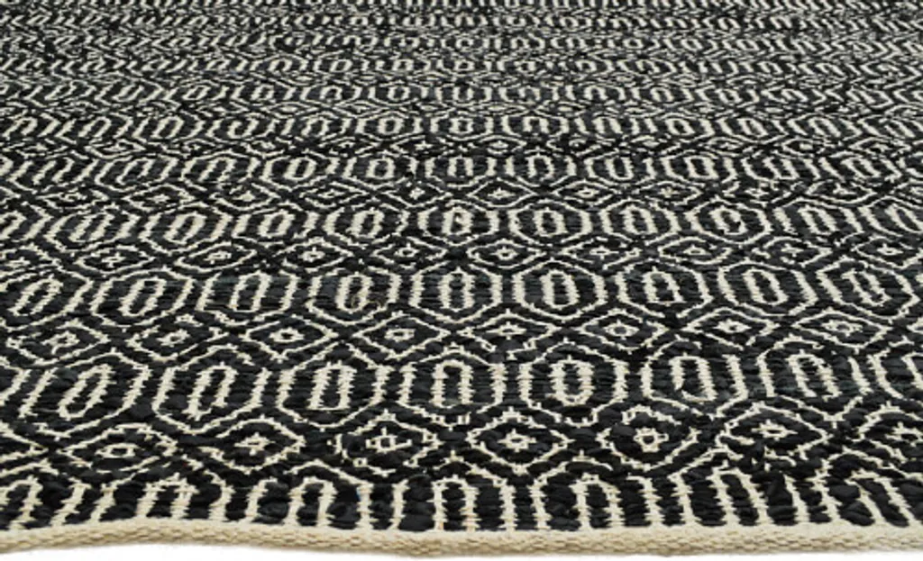 Tapis Noir Monrovia 5004 - 160x230 cm - Fibre Résistante Facile d'Entretien