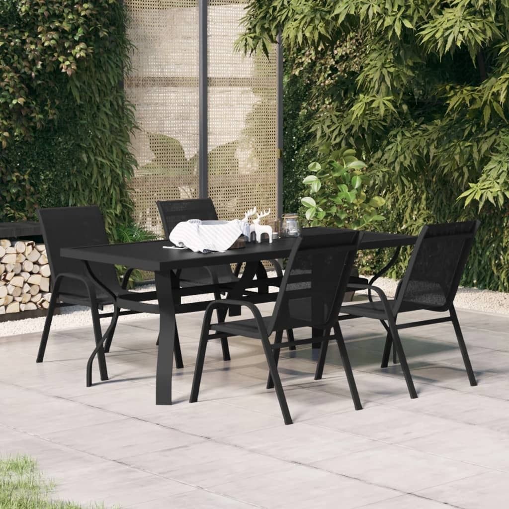 Maison Exclusive - 5-tlg. Garten-Essgruppe Schwarz