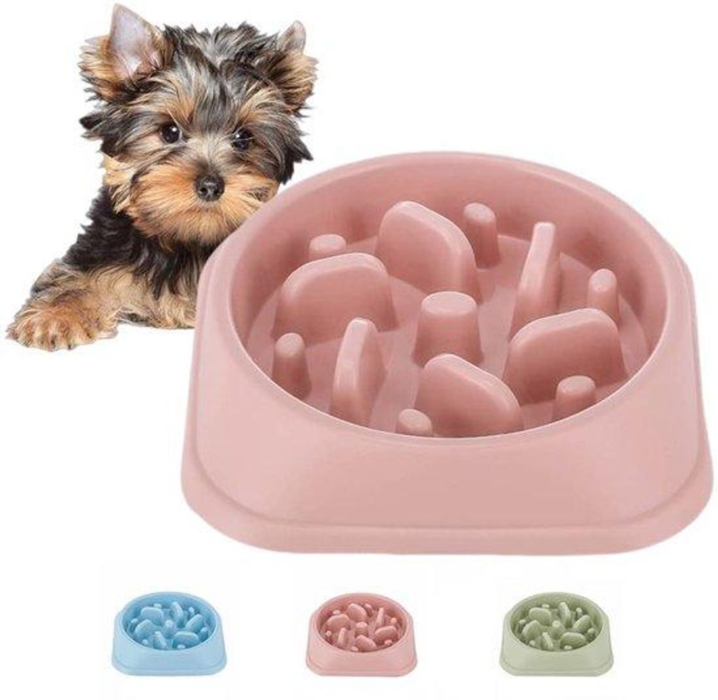 Hundefutterautomat, Antirutsch Puzzel Futterbox, Rosa, Langsames Füttern