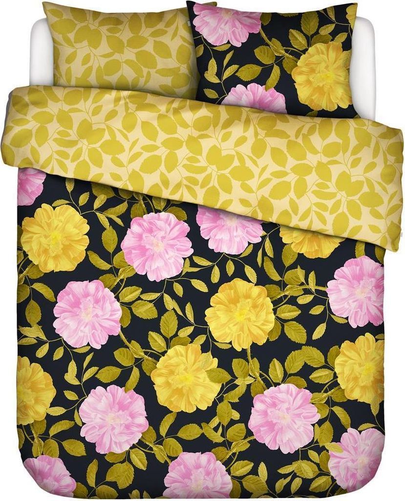 Essenza & Co. Bio Baumwoll-Bettwäsche-Garnitur Bloom with a view Farbe Black Größe 155x220+80x80