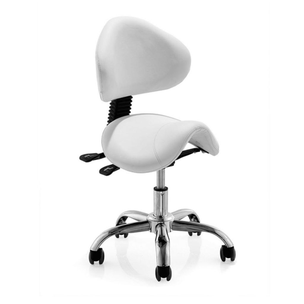 LAND Arbeitshocker Hocker Drehhocker Kosmetikhocker Sattelhocker Praxishocker Weiß