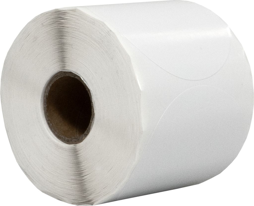 DULA Runde Etiketten - Weiß - 65mm - 500 Aufkleber auf Rolle - Siegel - Markierungspunkte - Leere runde Aufkleber auf Rolle