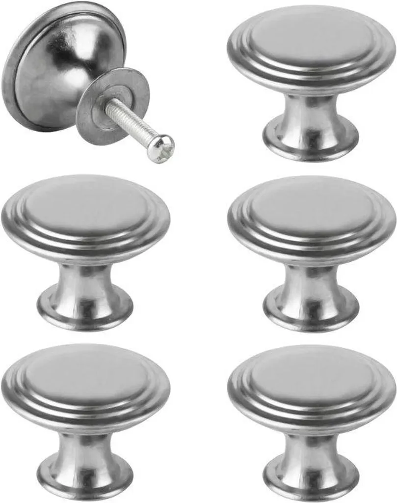 Relooking Meuble : Boutons de Meubles Vintage Argent 30 mm Set de 6