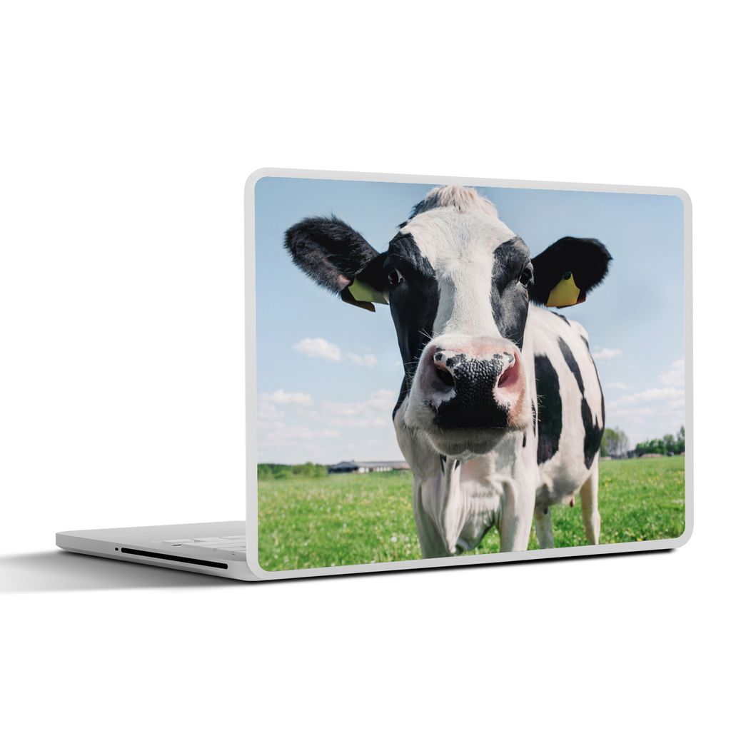 MuchoWow Laptop Aufkleber Sticker Cover Kuh - Wiese - Natur - Tiere - Gras 30x21 cm - Sticker für Laptop - Selbstklebend
