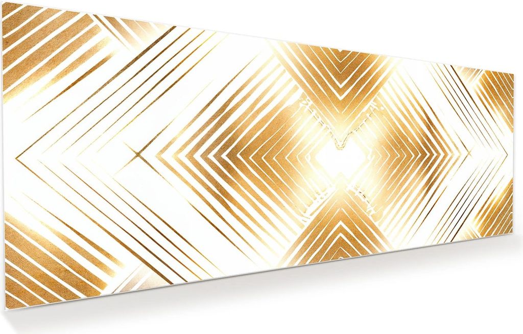 Glasbild 150x60cm in XXL für Wohnzimmer, Schlafzimmer Motiv Geometrisches Muster