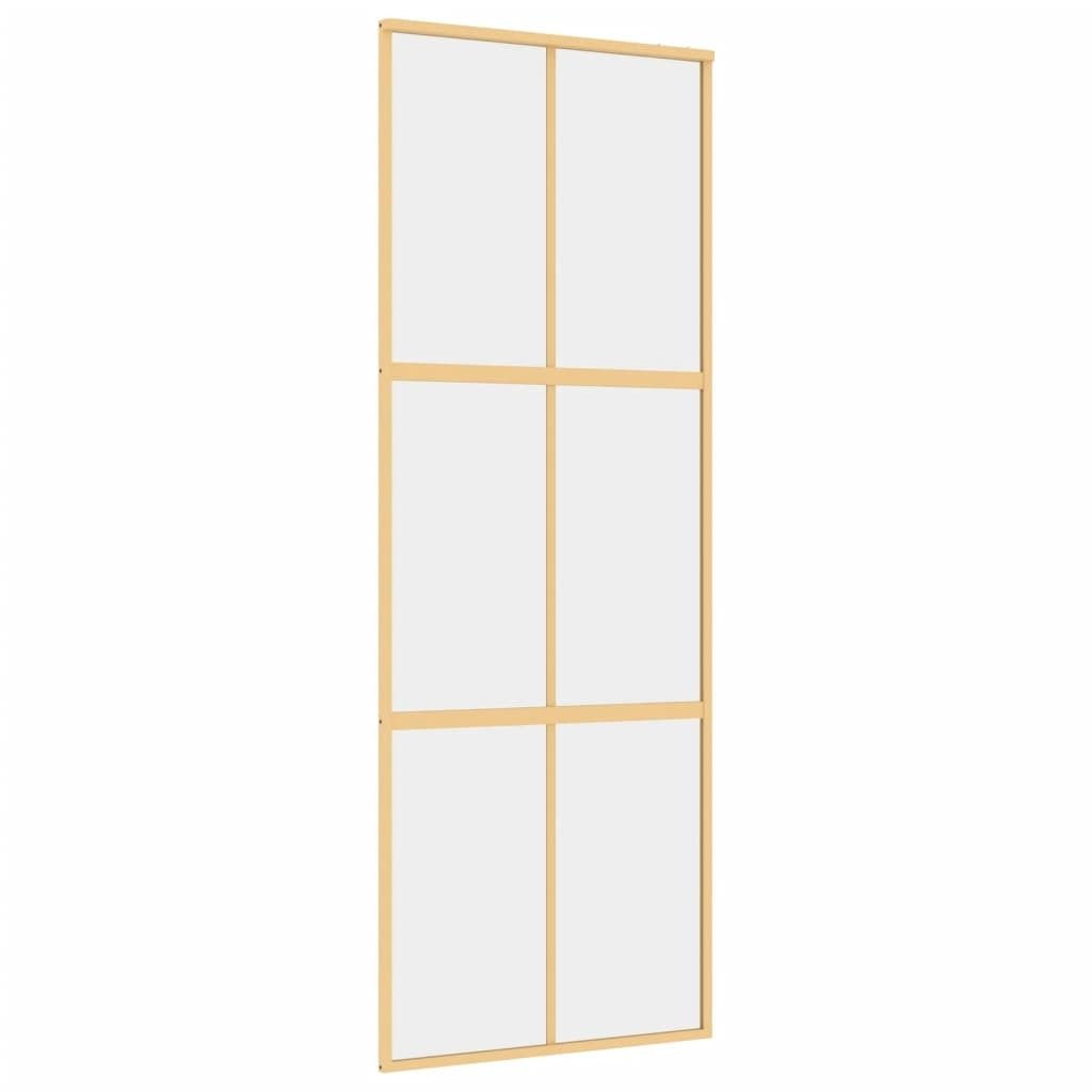 vidaXL Schiebetür Golden 76x205 cm ESG-Klarglas und Aluminium