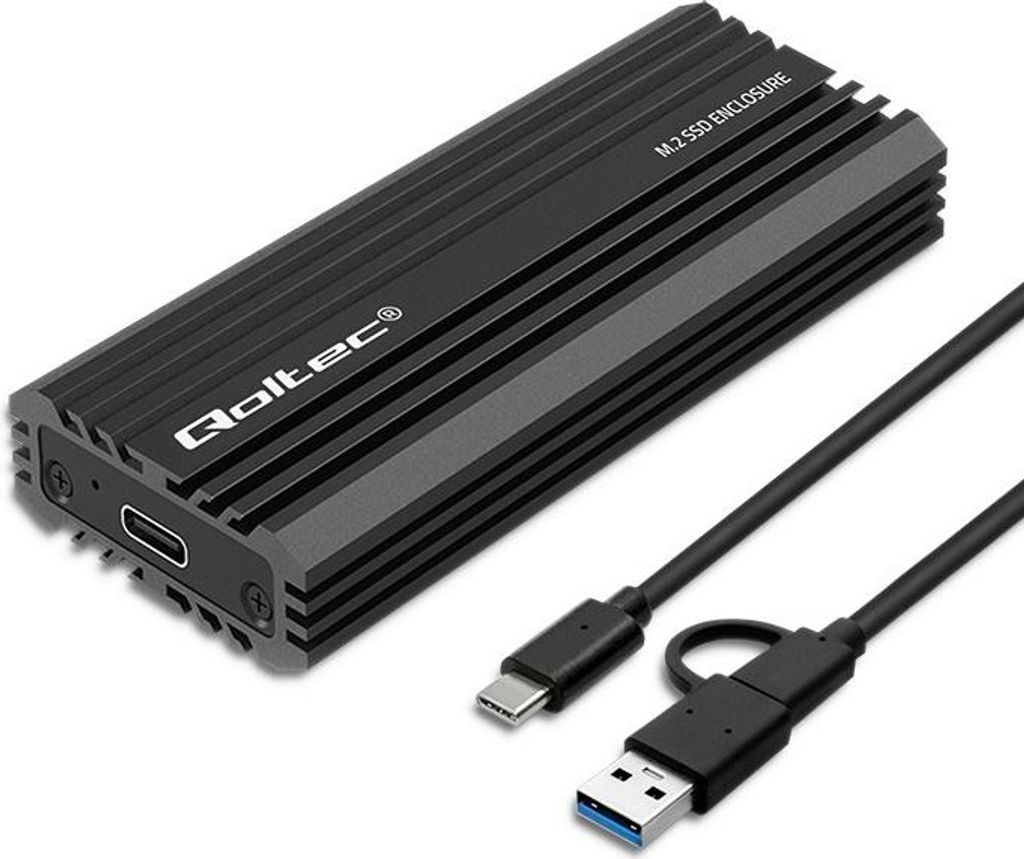 Qoltec Enclosure for drive M.2 SATA, NVMe, USB C, 2TB