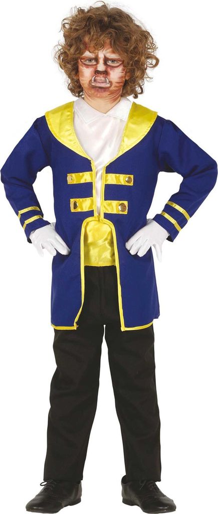 Fiestas Guirca - Monströs Bezauberter Prinz-Kostüm für Kinder FG1196 (146-152) (Blau/Gold)