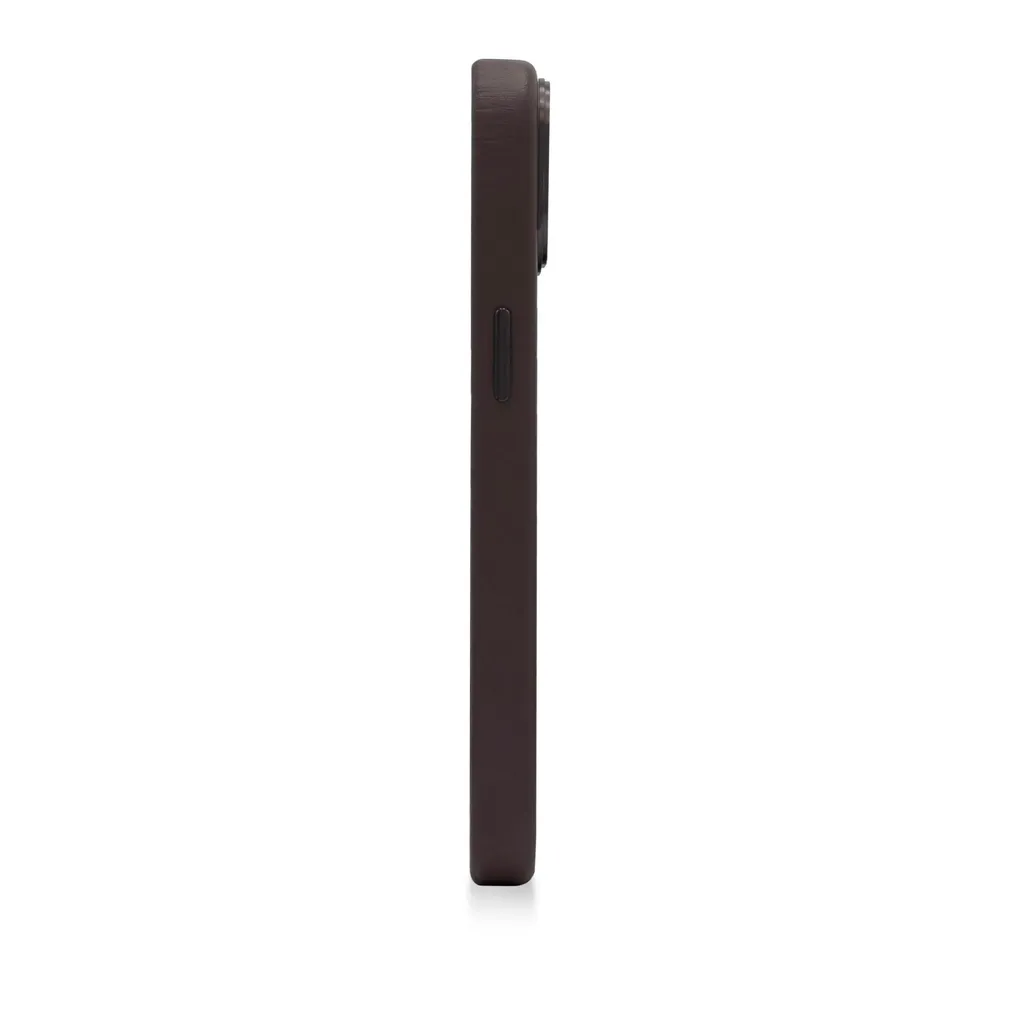 Coque iPhone 14 Cuir Decoded Marron Chocolat - Finition Haut de Gamme