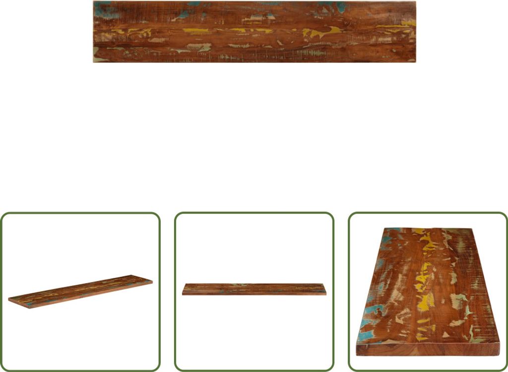 The Living Store Tischplatte 140x40x3,8 cm Rechteckig Altholz Massiv