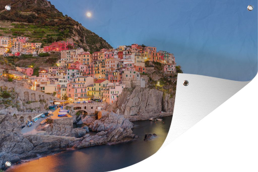 MuchoWow 60x40 cm Outdoor-Poster Gartendeko Sichtschutz Garten Poster für den Garten Das bunte Dorf Manarola in den Cinque Terre