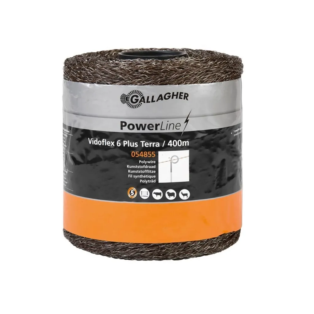 Vidoflex 6 PowerLine Gallagher 400m : Fil de Clôture Ultra Conducteur