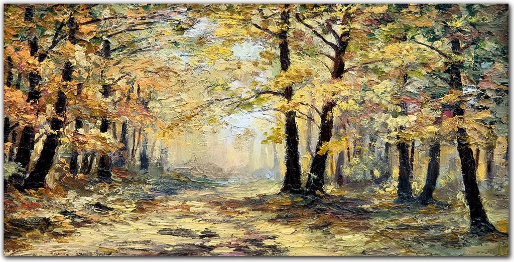 Coloray Bild aus Acryl 140 cm x 70 cm - Bild auf Acrylglas Gehärtetes Acryl Wohnzimmer Küche Dekoration Wanddekoration - Herbstwald